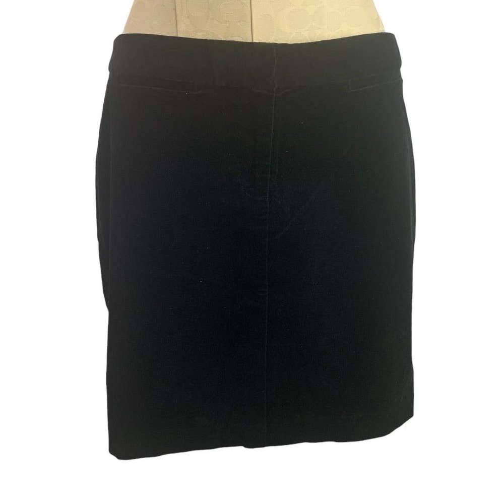 8 J.Jill Black Velvet New Straight Pencil Skirt Front Zip. 19" Length